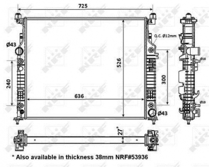 Радиатор охлаждения двигателя mercedes gl/ml 06- NRF 56074 (фото 1)