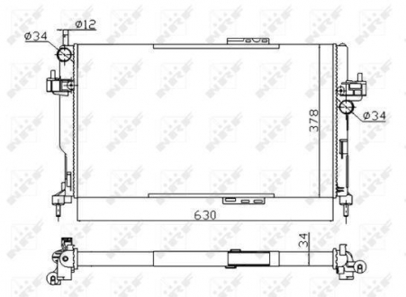 Радіатор охолодження Opel Corsa/Combo 1.3-1.7 00- NRF 58282A (фото 1)