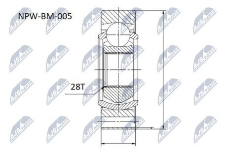 ШРКШ карданного валу BMW E39, E38 94-03 Nty NPW-BM-005