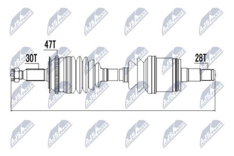 Піввісь приводу ліва Mitsubishi L200/Fiat Fullback 2,4/2,5 07- Nty NPW-MS-000 (фото 1)