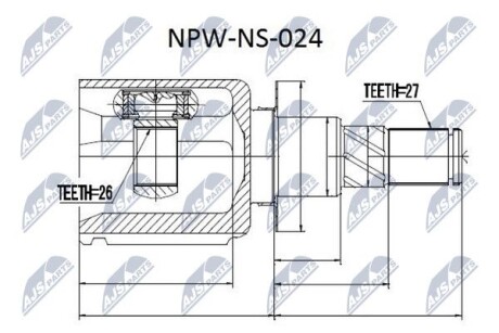 PRZEGUB WEWNиTRZNY NISSAN NAVARA D40 /ATM/ 05-, PATHFINDER R51 /ATM/ 05- L/P Nty NPWNS024 (фото 1)