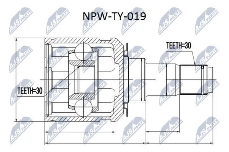 ШРКШ внутр. Toyota LC120 FR R/L IN 02- Nty NPW-TY-019 (фото 1)