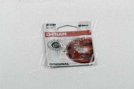 Лампа вспомогат. освещения w5w 12v 5w w2,1x9,5d original line (2 шт) blister OSRAM 2825-02B