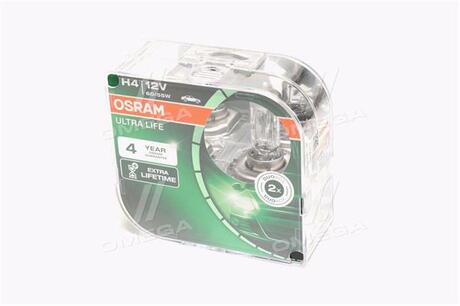 Лампа фарная h4 12v 60/55w p43t ultra life (компл.) OSRAM 64193ULT-HCB-DUO