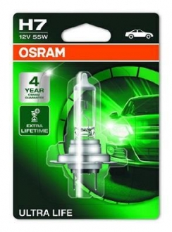 Лампа фарная h7 12v 55w px26d ultra life 1шт.blister OSRAM 64210ULT-01B