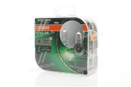 Лампа фарная h11 12v 55w pgj19-2 ultra life (компл.) OSRAM 64211ULT-HCB-DUO