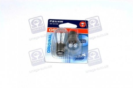 Лампа вспомогат. освещения р21/4w 12v 21/4w ваz15d (2 шт) blister OSRAM 7225-02B