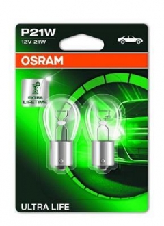 Лампа накаливания p21w 12v 21w ba15s ultra life (компл.) OSRAM 7506ULT-02B