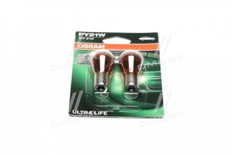 Лампа накаливания py21w 12v 21w bau15s ultra life (компл.) OSRAM 7507ULT-02B