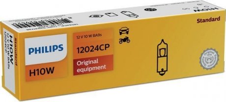 Лампа накаливания H10W12V10WBA9s PHILIPS 12024CP