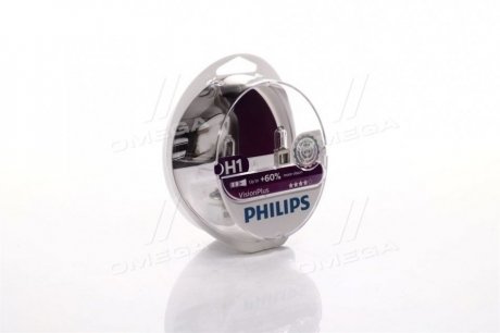 Лампа накаливания h1visionplus12v 55w p14,5s PHILIPS 12258VPS2