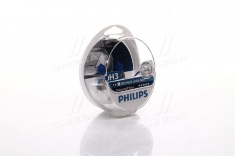 Лампа розжарювання H3 12V 55W PK22s Diamond Vision 5000K PHILIPS 12336DVS2