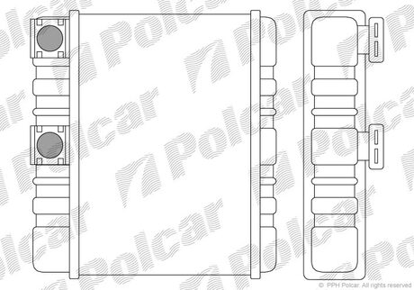 Радіатор пічки BMW 3(E46) 318i 99- X3(E83) 08- Polcar 2008N8-2