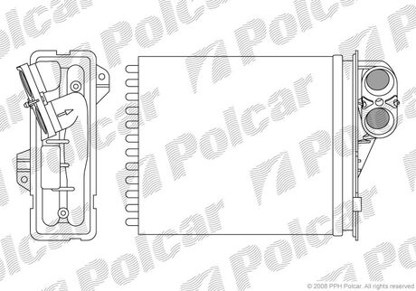 Радiатор пічки Dacia Logan 04- Polcar 2800N8-1 (фото 1)