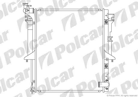 Радіатор охолодження двигуна MITSUBISHI L 200 2.5D 11.05-12.15 Polcar 527908-4 (фото 1)