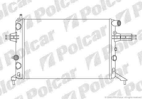 Радіатор охолодж. ардіатора ASTRA G 1.4 1.6 1.8 / 537x359x22 Polcar 550808A8