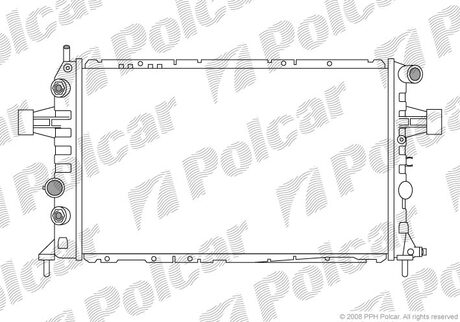 Радіатор охолодження Opel Astra G, Zafira A 2.0-2.2 DTI 02- Polcar 556008-1