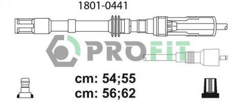 Дроти запалення, набір SKODA OCTAVIA 97-, SEAT LEON, VW GOLF, BORA 96-06 (1.8L 20V) PROFIT 18010441