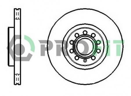 Диск гальмівний SKODA OCTAVIA A5 04-, SUPERB 02-08, VW GOLF V, VI 03-, CADDY 04-, PASSAT 05- FRONT PROFIT 50101305