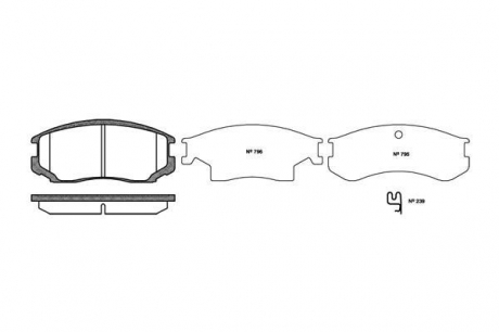 Колодка торм. диск. daihatsu terios 1.3-1.5 03- передн. REMSA 0357.22