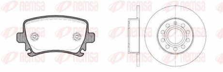 Комплект тормозной задн. a3, octavia, caddy 03- REMSA 81031.01