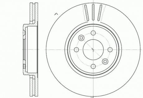 Диск тормозной передний Renault Kangoo 01- 4x4 ROADHOUSE 6583.10