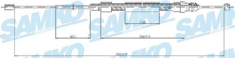 Трос ручного гальма.r. MEGANE II 2020/1080 tarcze SAMKO C0715B (фото 1)