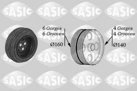 Шкив коленвала, 2.2 JTD/HDi 06- /transit 06- SASIC 2150028