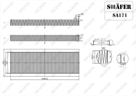 Фильтр салонный Mini (R50/52/53/56/R57/58/59), Clubman (R55) SHAFER SA171