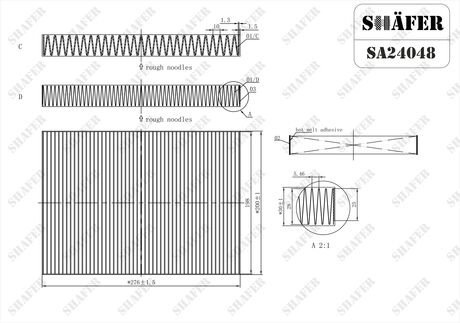 Фильтр салонный Dodge Charger, Challenger, Chrysler 300, 3.6-6.4, 11-20, (USA) SHAFER SA24048