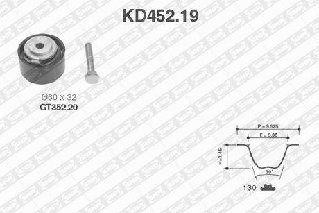 Ремень+ролик, 2.5D (тефлон) SNR NTN KD45219