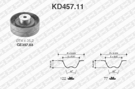 Ремк-т пасу ГРМ (5323XS+5246+55401) Volkswagen Transporter 92- SNR NTN KD457.11