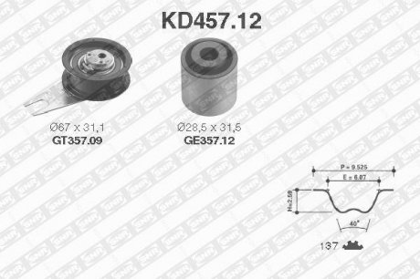 Компл.газораспр.(ремень + ролик) SNR NTN KD457.12