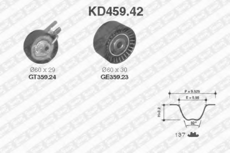 Комплект ремня грм citroen (ntn-snr) SNR NTN KD459.42