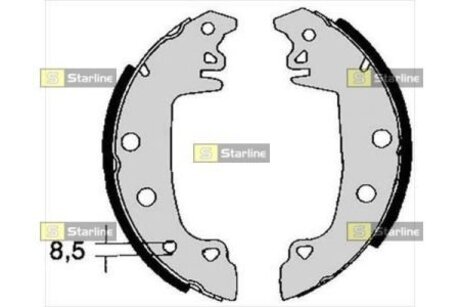 Тормозные колодки барабанные, к-кт. STARLINE BC 02850