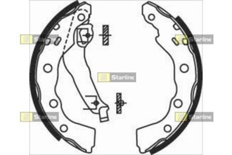 Тормозные колодки барабанные, к-кт. STARLINE BC 07740