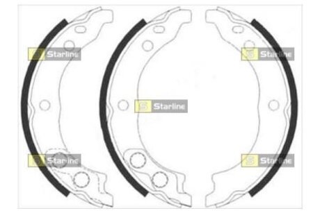 Тормозные колодки барабанные, к-кт. STARLINE BC 08900