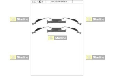 Ремонтный комплект тормозных колодок STARLINE BDPR38