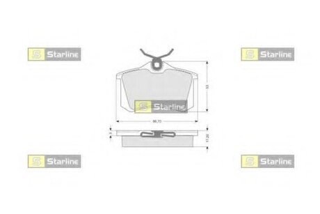 Колодки тормозные дисковые, к-кт. STARLINE BD S002S
