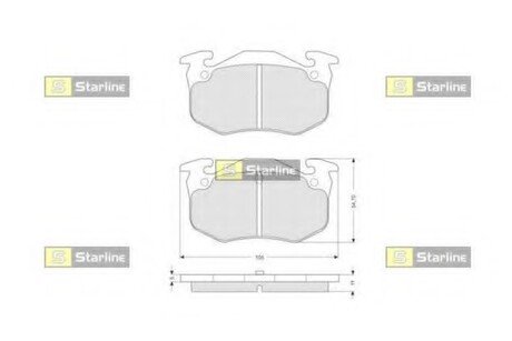 Колодки тормозные дисковые, к-кт. STARLINE BD S055