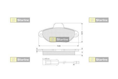 Колодки тормозные дисковые, комплект STARLINE BD S057