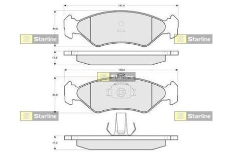 Колодки тормозные дисковые, к-т. STARLINE BDS112