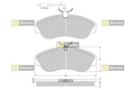 Колодки тормозные дисковые, к-кт. STARLINE BD S143
