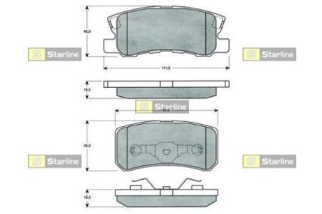Колодки тормозные дисковые, к-кт. STARLINE BD S220