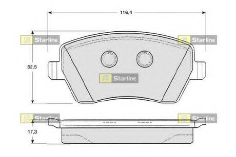 Колодки тормозные дисковые, к-кт. STARLINE BD S331