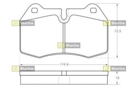 Колодки тормозные дисковые, к-кт. STARLINE BD S351