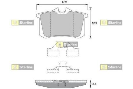 Колодки тормозные дисковые, к-кт. STARLINE BD S376