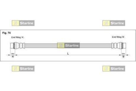 Тормозной шланг STARLINE HA DA.1247