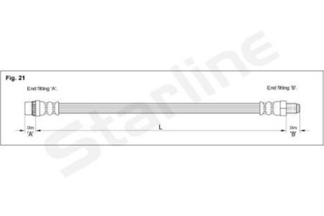 Тормозной шланг STARLINE HA DA.1274