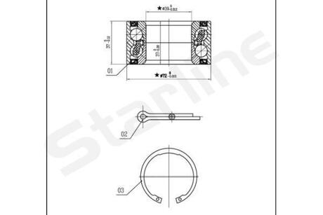 Подшипник ступицы колеса, к-кт. STARLINE LO 00736